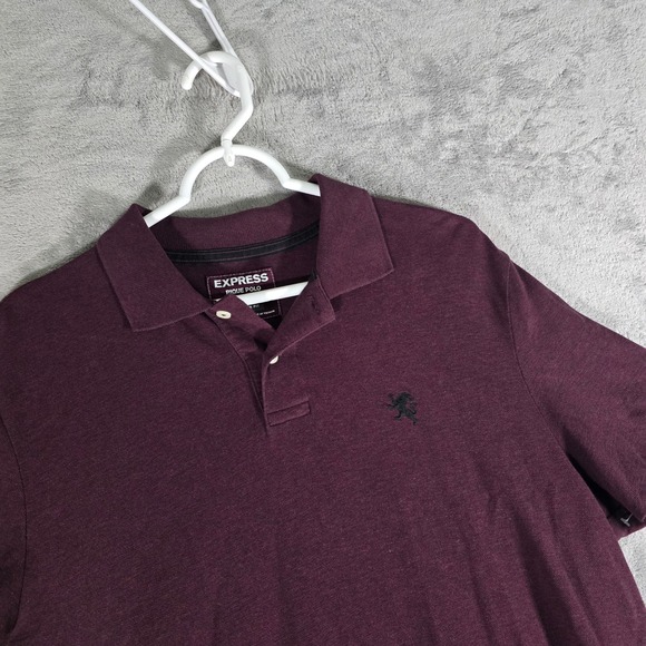 Express Pique Polo‎ Shirt Modern Fit Short Sleeve Casual Top Large - Picture 1 of 8